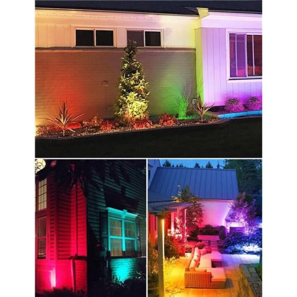 Christmas Spot Lights Outdoor 12W RGB Spotlight 120V LED Color Changing  Lights - Picture 3 of 7